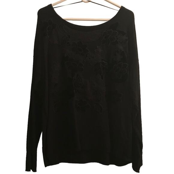 Apt. 9 Sweaters - Apt. 9 Black floral long sleeve sweater Size XL